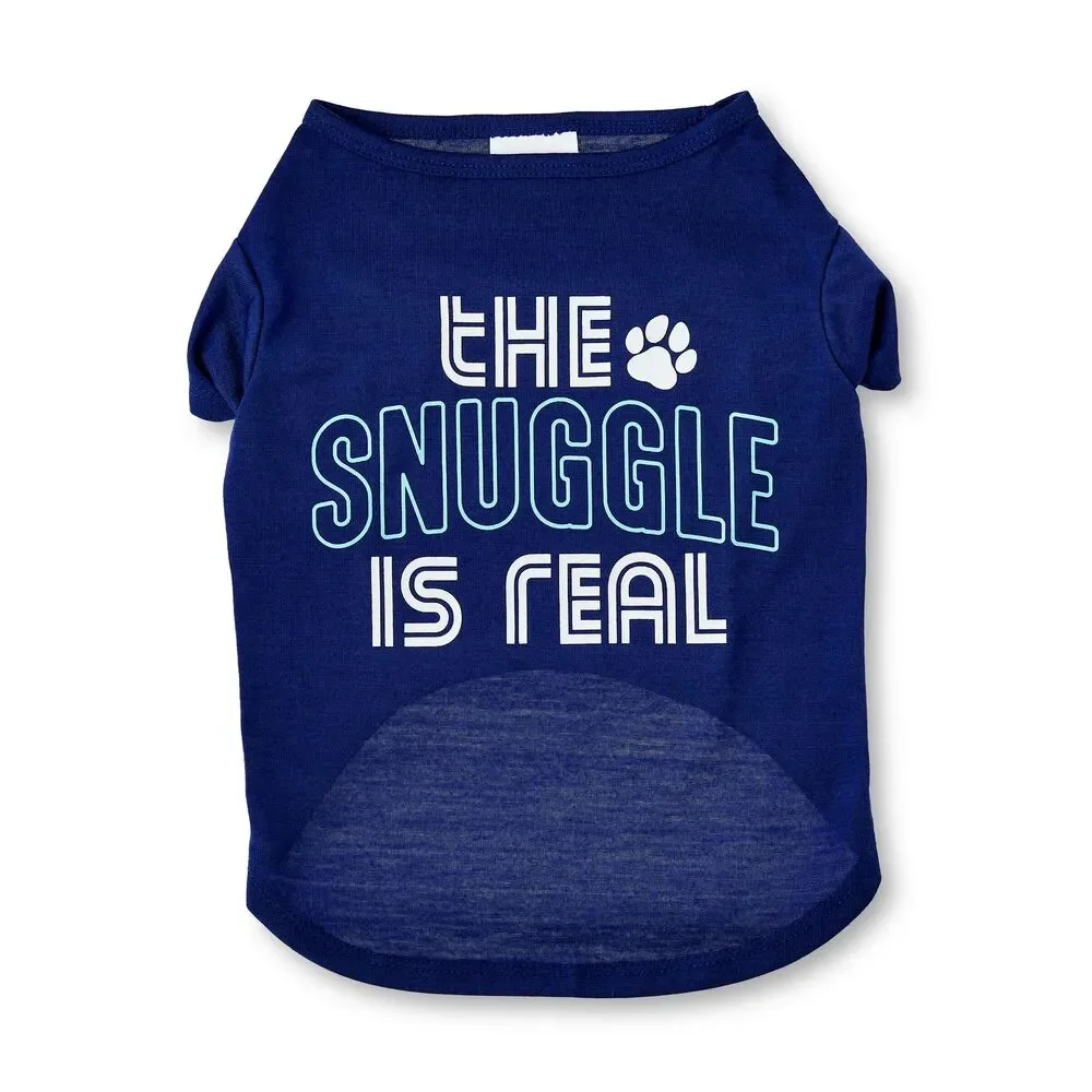 Vibrant‎ Life The Snuggle Is Real Dog T-Shirt, Blue, Small 10-20 Lb
